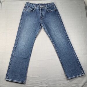 Lucky Brand Jeans Women 14/32 Blue Low Rise Bootleg Button Fly 159 Made in USA